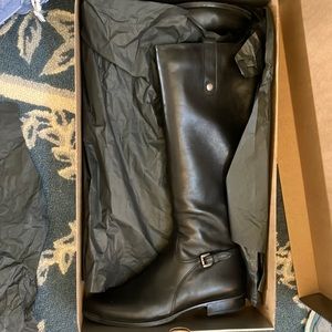 Black Leather Knee-High Boots